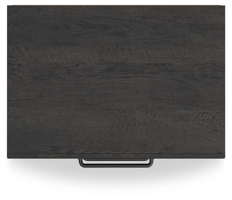 Ashley Furniture Hollivern bedroom set with a modern bed frame, matching nightstands, and dresser in a sleek bedroom scene.