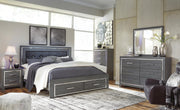 Ashley Furniture Lodanna bedroom set with a queen bed, matching nightstands, and dresser in a modern wood finish.