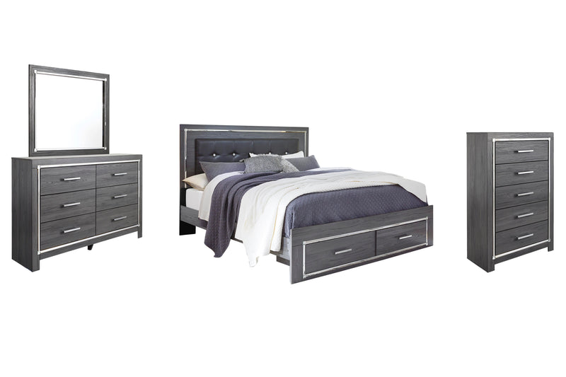 Ashley Furniture Lodanna bedroom set featuring a queen bed with stylish headboard and matching nightstands in a modern design.