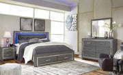 Ashley Furniture Lodanna bedroom set with a modern bed frame, matching nightstands, and dresser in a stylish bedroom arrangement.
