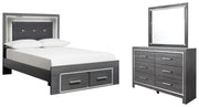 Ashley Furniture Lodanna bedroom set, including bed frame, nightstands, and dresser, with elegant wood finish and classic design.
