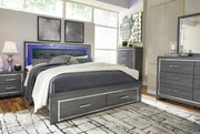 Ashley Furniture Lodanna Bed with two storage drawers, modern design, featuring a sturdy frame and sleek finish.