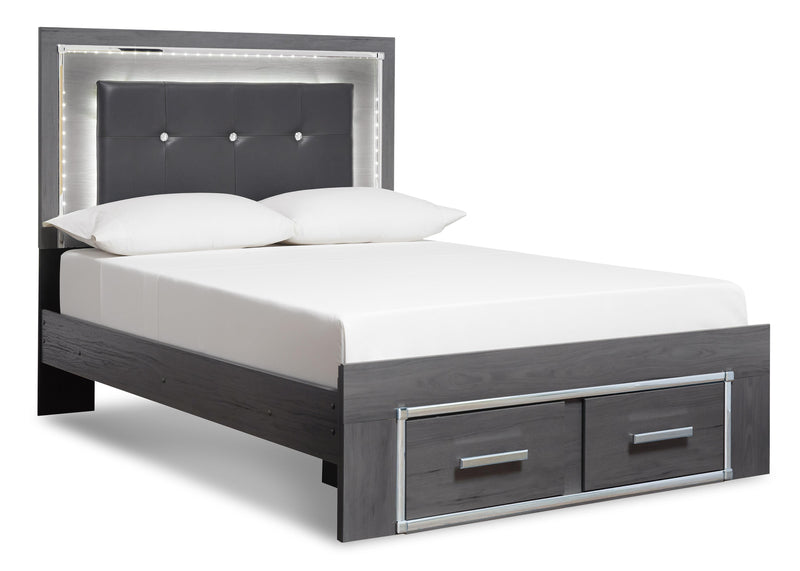 Ashley Furniture Lodanna bedroom set with a bed, nightstands, and dresser in a stylish, modern bedroom scene.
