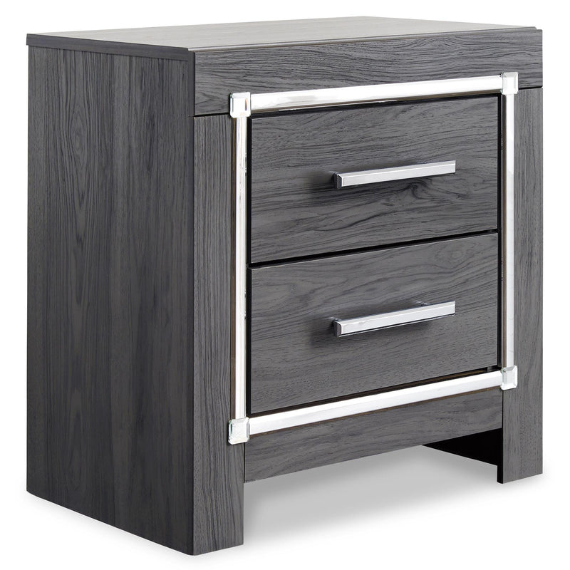 Ashley Furniture Lodanna bedroom set with a stylish bed frame and matching furniture, shown from an angled view.