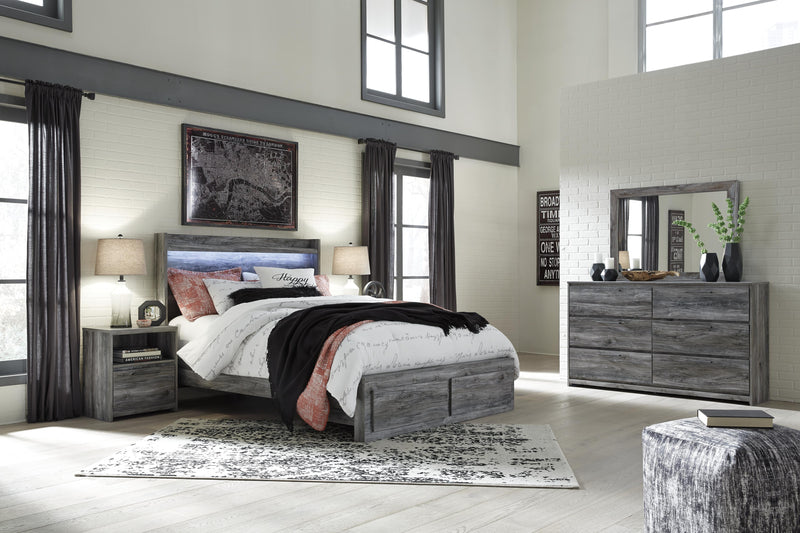 Ashley Furniture Baystorm youth bedroom set, including bed, dresser, and nightstand, in a modern design with neutral finishes.