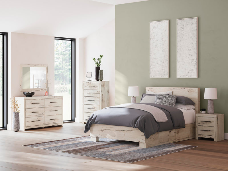 Ashley Furniture Lawroy Bed in a modern design with a sturdy frame and stylish finish, shown in a well-lit bedroom setting.