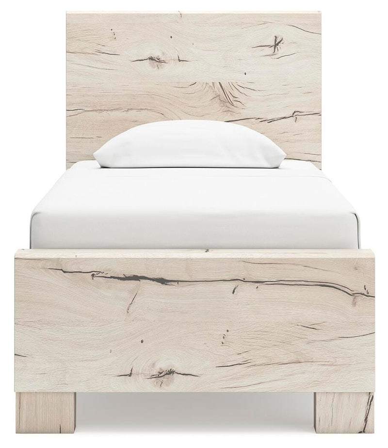 Ashley Furniture Lawroy Bed with a sleek headboard and elegant design, shown from a front angle.