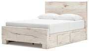 Ashley Furniture Lawroy Bed with a stylish upholstered headboard and clean design, shown from an angled view.