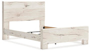 Ashley Furniture Lawroy Bed with elegant wood finish and modern design, shown from an angled perspective.