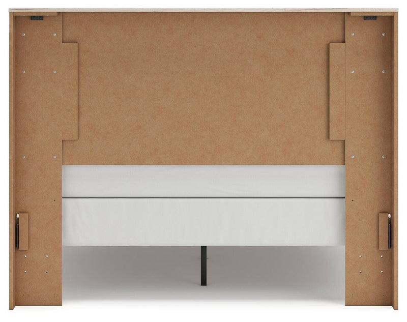 Ashley Furniture Lawroy Bed with dark wood finish, showcasing a stylish bed frame with a headboard and footboard design.