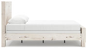 Ashley Furniture Lawroy Bed with a sleek wood frame and modern design, shown from the side view.