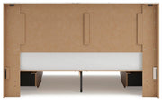 Ashley Furniture Lawroy Bed with a dark wood finish, featuring a sleek headboard and sturdy frame for a modern bedroom.
