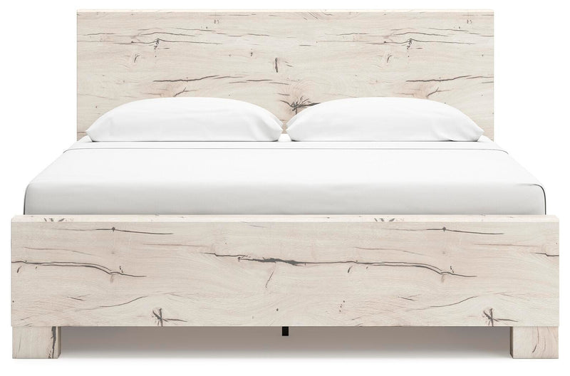 Ashley Furniture Lawroy Bed with a stylish headboard, shown in a modern bedroom setting.