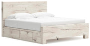 Ashley Furniture Lawroy Bed with a modern design, shown from a side angle highlighting its sleek frame and stylish headboard.