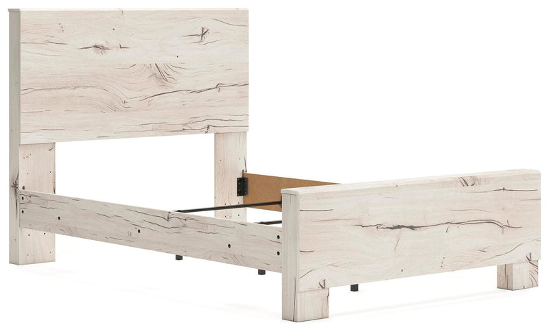Ashley Furniture Lawroy Bed in dark wood finish, featuring a stylish headboard and clean lines for a modern bedroom look.
