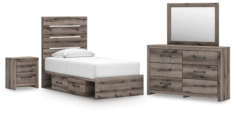 Graystorm bedroom set by Ashley Furniture featuring a modern bed frame, matching nightstands, and coordinated bedroom decor.