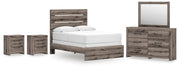 Graystorm bedroom set by Ashley Furniture featuring a modern bed frame, matching nightstands, and a stylish dresser.