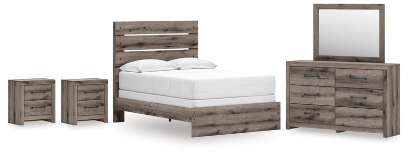 Graystorm bedroom set by Ashley Furniture featuring a modern bed frame, matching nightstands, and a stylish dresser.