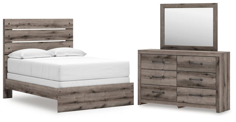 Graystorm bedroom set by Ashley Furniture featuring a modern bed frame, matching nightstands, and a coordinated dresser.