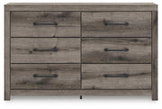 Graystorm dresser and mirror by Ashley Furniture, showing the sleek gray dresser with a matching rectangular mirror.