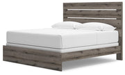 Graystorm bedroom set by Ashley Furniture featuring a bed, nightstands, and matching dresser in a modern gray finish.