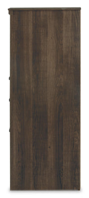 Ashley Furniture Juararo Dresser with sleek wood finish and multiple drawers, ideal for bedroom storage.