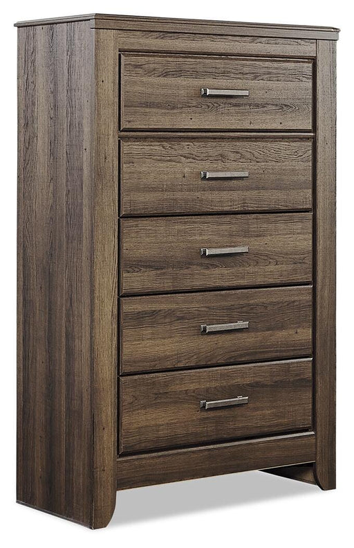 Ashley Furniture Juararo chest of drawers, wooden bedroom storage with multiple drawers, in a modern design.