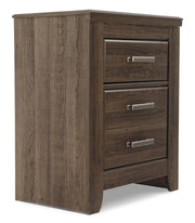 Ashley Furniture Juararo bedroom set, includes bed frame, nightstands, and dresser, shown from an angled perspective in the image.