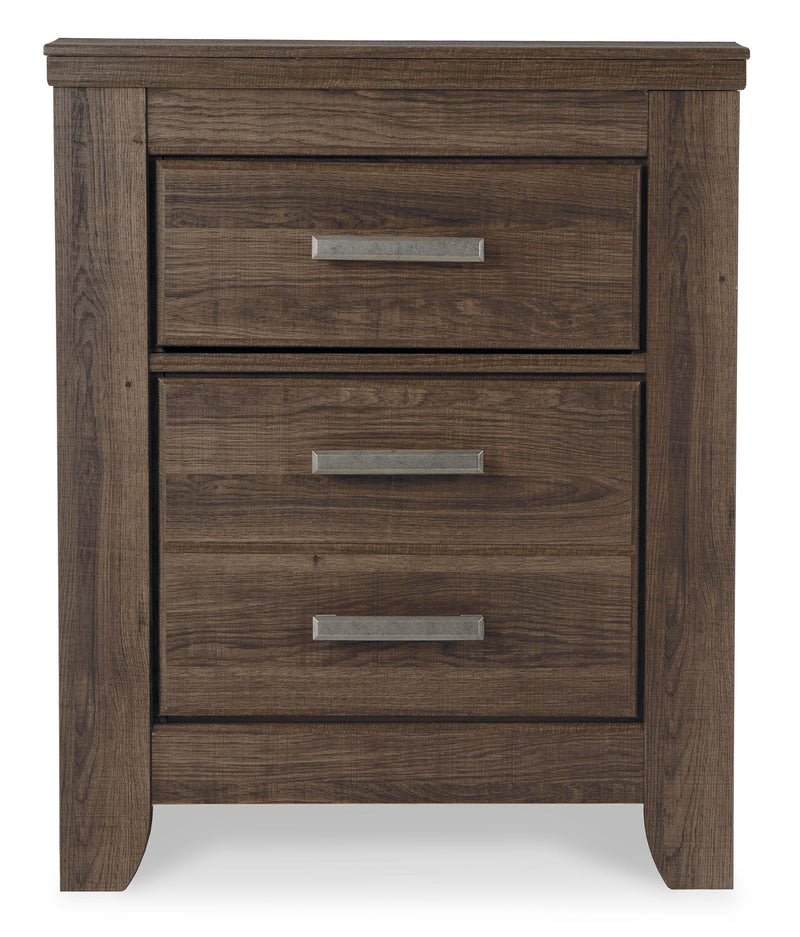 Ashley Furniture Juararo bedroom set featuring a headboard, nightstands, and dresser in a contemporary design.