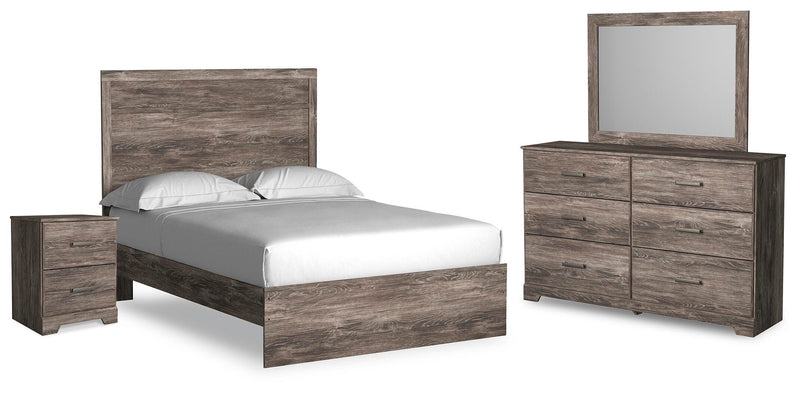 Ashley Furniture Ralinksi bedroom set with a modern bed frame, matching nightstands, and dresser in a contemporary design.