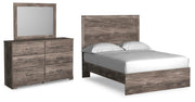Ashley Furniture Ralinksi bedroom set featuring a bed frame, matching nightstands, and dresser in a modern design.