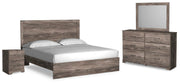 Ashley Furniture Ralinksi bedroom set with a bed frame, matching nightstands, and dresser in a modern bedroom design.