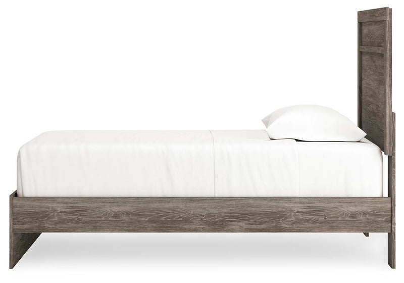 Ashley Furniture Ralinksi bedroom set with matching bed frame, nightstands, and dresser in a modern, elegant design.