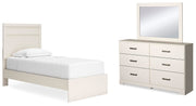 Ashley Furniture Stelsie Bedroom Set with bed frame, nightstands, and dresser, showcasing a modern bedroom furniture design.