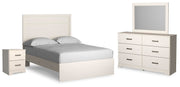 Ashley Furniture Stelsie Bedroom Set featuring a bed frame, nightstands, and dresser in a modern bedroom design.