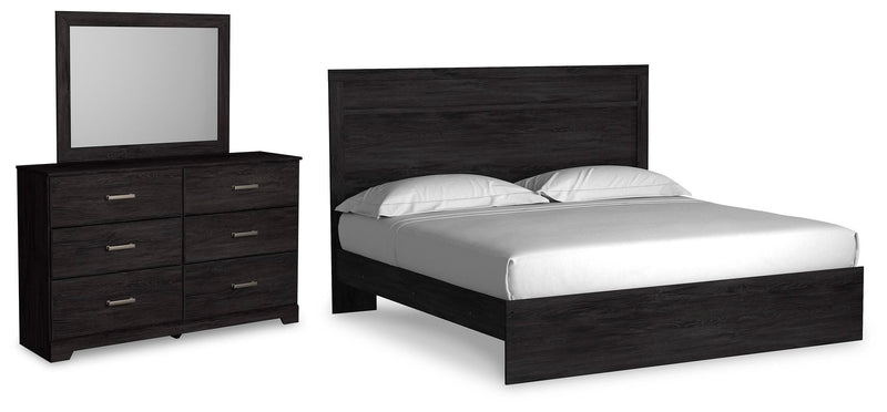 Ashley Furniture Belachime bedroom set with a bed, nightstands, and dresser in a modern bedroom scene.