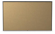 Ashley Furniture Belachime dresser with a sleek, modern design, shown from the back against a neutral background.
