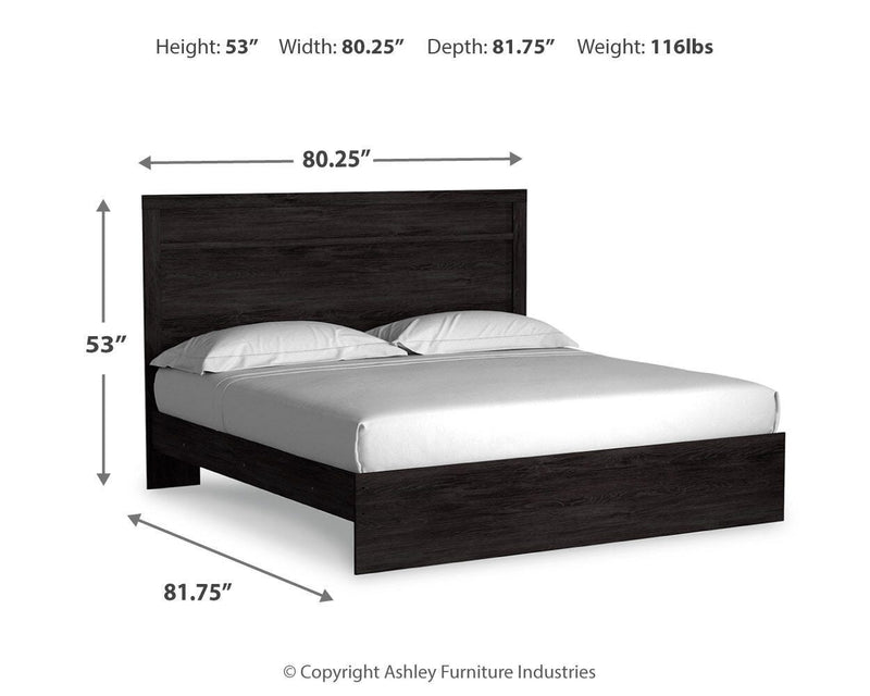 Ashley Furniture Belachime bedroom set featuring a stylish bed, matching nightstands, and a coordinated dresser in a modern design.