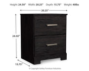 Ashley Furniture Belachime bedroom set with a modern bed frame and matching nightstands, shown in a cozy bedroom scene.