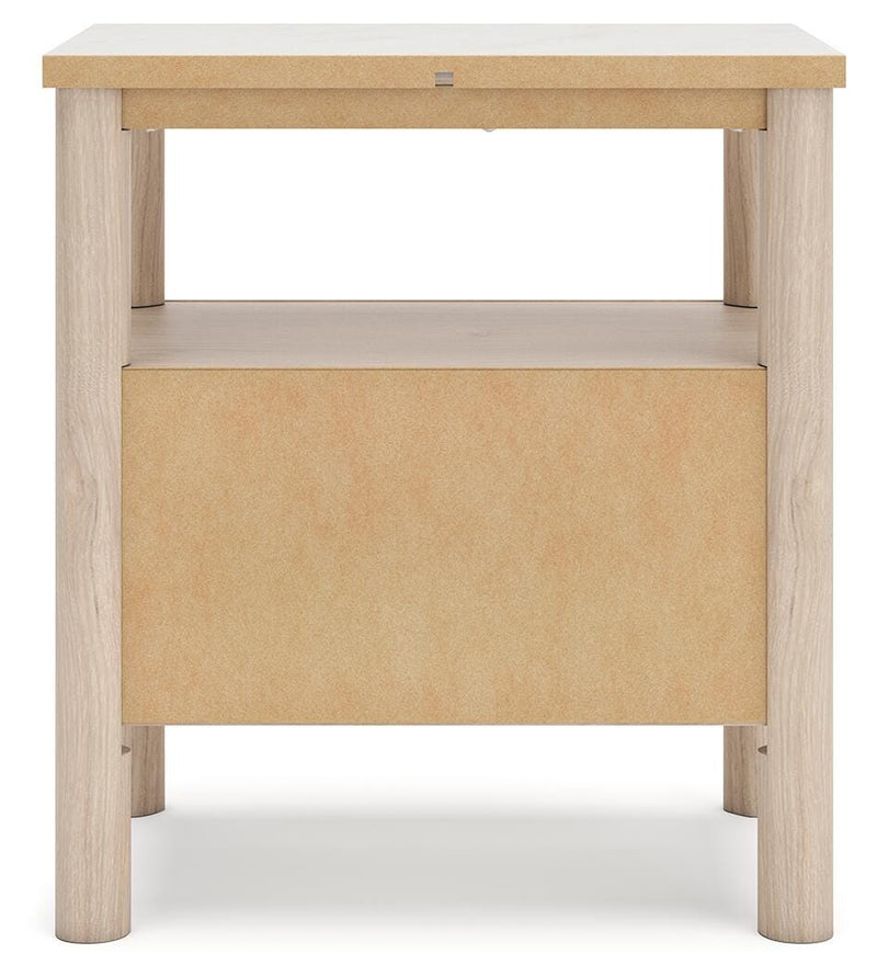Ashley Furniture Cadmori nightstand with a dark wood finish and sleek design, featuring a single drawer and modern style.
