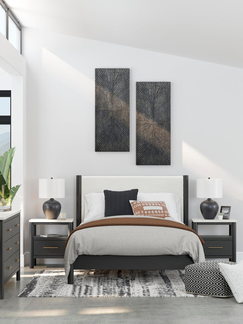 Ashley Furniture Cadmori bedroom set featuring a modern bed frame, matching nightstands, and elegant bedroom decor.