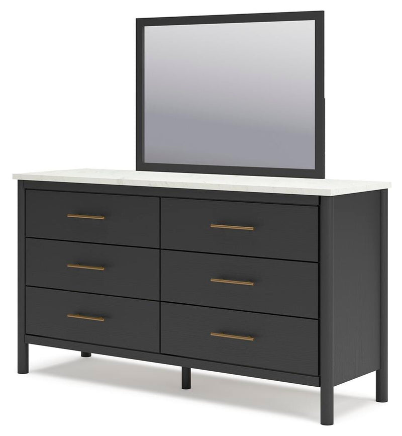 Ashley Furniture Cadmori bedroom set includes a bed, dresser, and nightstands with a modern wood finish and stylish design.