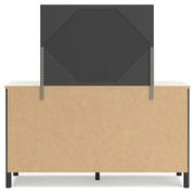 Ashley Furniture Cadmori bedroom set featuring a bed with a headboard, matching nightstands, and a coordinated dresser in a modern design.