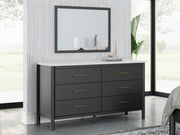 Ashley Furniture Cadmori Bedroom Set with bed frame, nightstands, and dresser in a modern bedroom style.