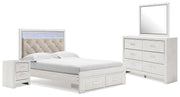 Ashley Furniture Altyra bedroom set featuring a bed frame, nightstands, and dresser with modern design and wood finish.