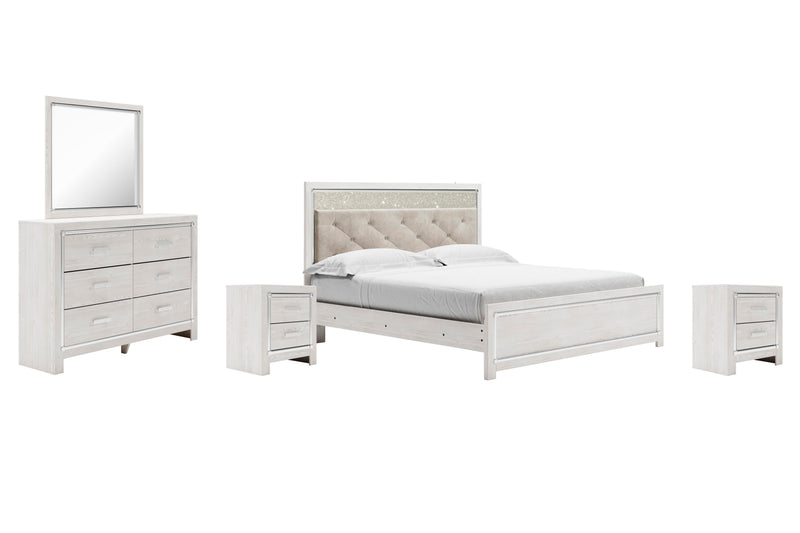 Ashley Furniture Altyra bedroom set featuring a stylish bed frame, matching nightstands, and elegant bedroom furniture.