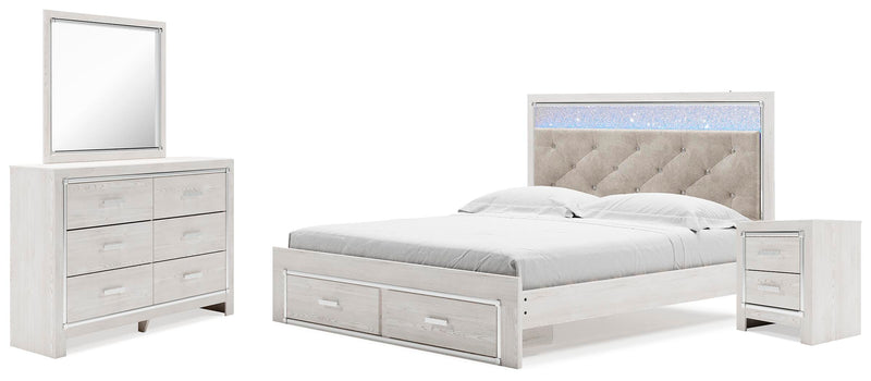 Ashley Furniture Altyra Bedroom Set with a modern bed frame and matching nightstands, showcasing a stylish bedroom furniture design.
