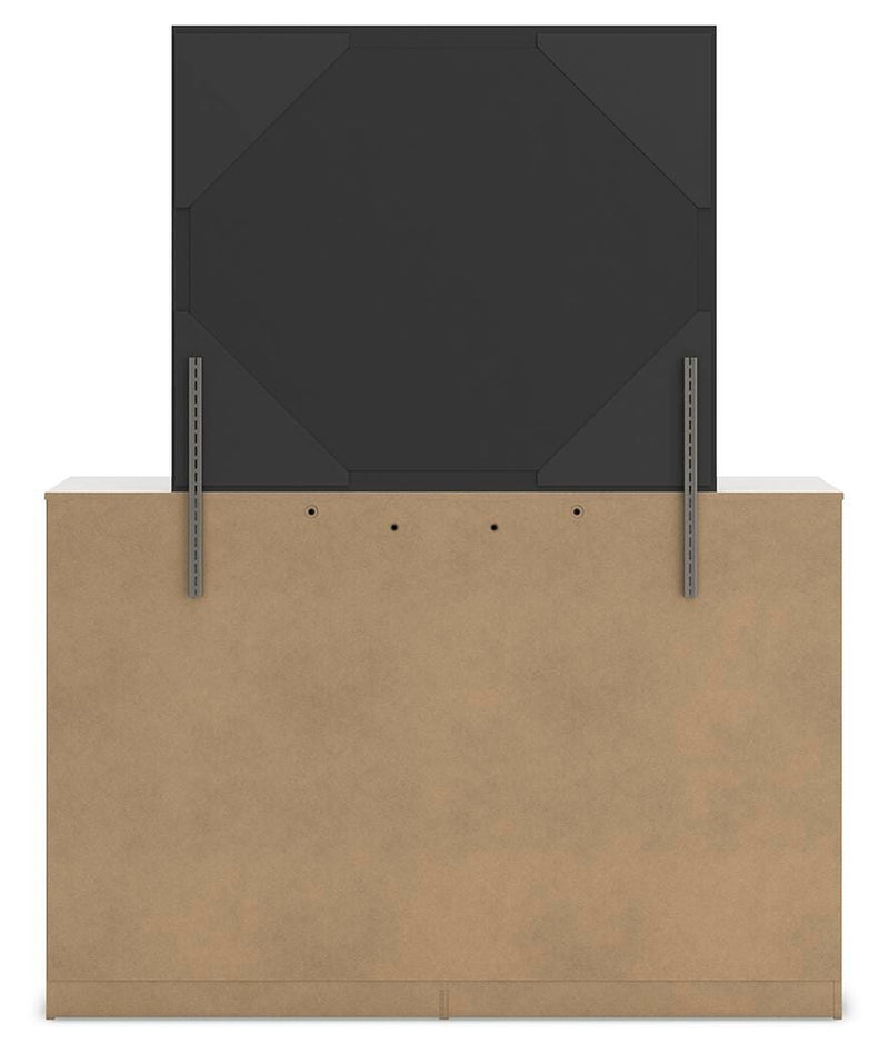 Ashley Furniture Altyra dresser with matching mirror, featuring a modern design and dark wood finish.
