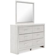Ashley Furniture Altyra bedroom set with a bed, nightstands, and dresser in a modern design, shown from an angled view.