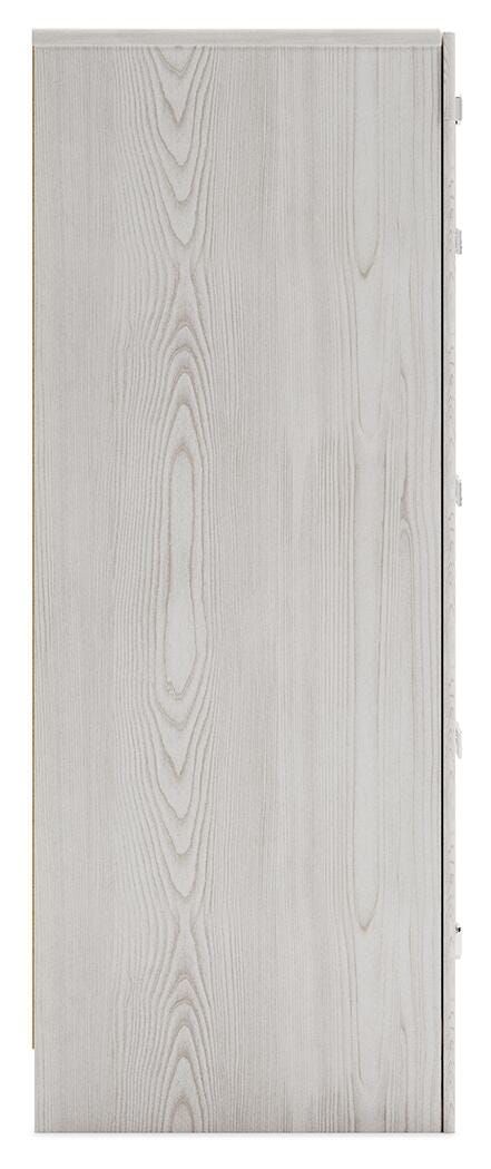 Ashley Furniture Altyra Dresser with sleek wooden finish and multiple drawers, shown from a side angle.